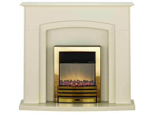 Image of Adam Falmouth Marfil Stone Effect Fireplace Suite