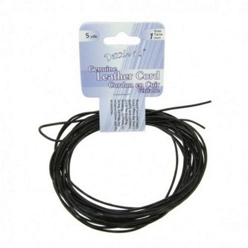 Image of Leather Cord 1mm Round Black 5yds