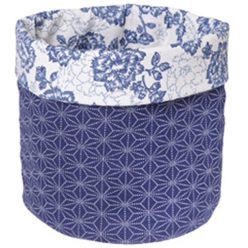 Image of Country - Decorative Storage Pot - Blue / White