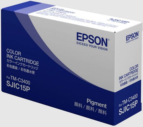 Image of Epson Sjic15p Ink Cartridge, Cyan, Magenta, Yellow, Inkjet