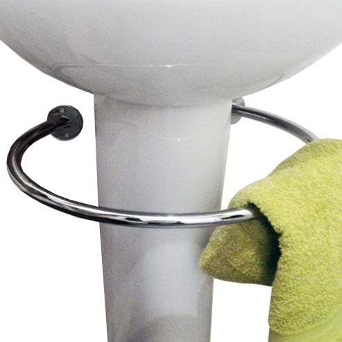 Image of Loop - Chromed Steel Circular Under Sink Towel Rail - Silver