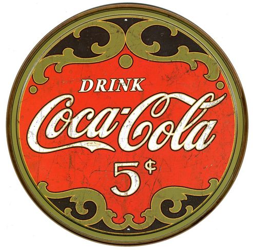 Image of Coca-cola Coca Cola Only 5 Cents Tin Sign