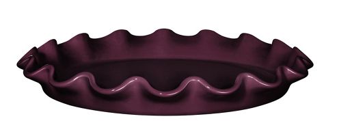 Image of Emile Henry 32.5cm 1.5l Ruffled Quiche Or Tart Dish, Figue Purple
