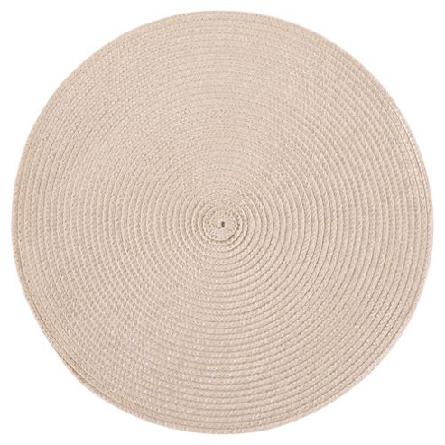 Image of Tesco Round Woven Cream Placemat, 2 Pack