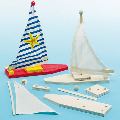 Image of Wooden Sailboat Kits - Pack Of 2 Children Seaside