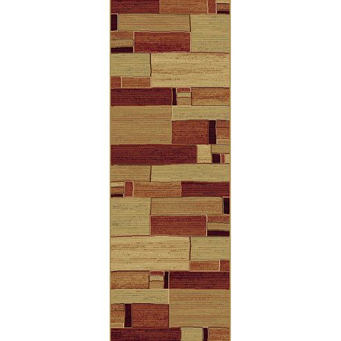 Image of Mastercraft Rugs Galleria Beige Red Block Rug - 120cm X 170cm