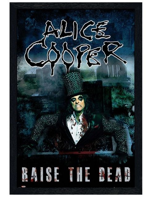 Image of Alice Cooper Black Wooden Framed Raise The Dead Poster