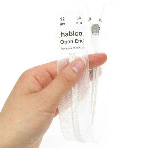 Image of Open End Zip - 30cm - Transparent