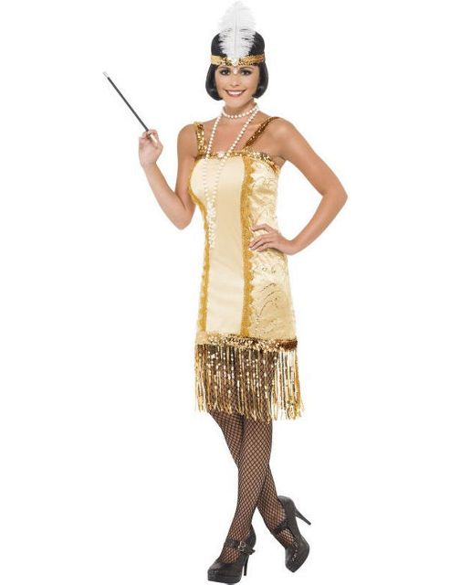 Image of Gold Flapper Costume Small