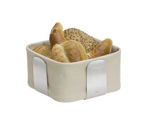 Image of Blomus Desa Stainless Steel Small Bread Basket - Sandy Yellow