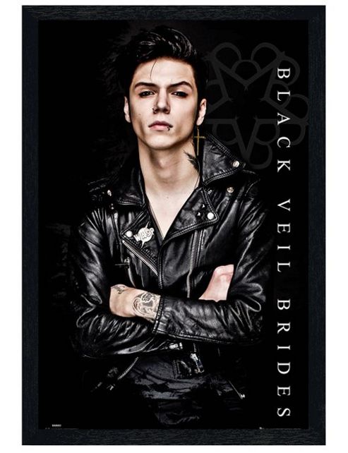 Image of Black Wooden Framed Black Veil Brides Andy Biersack Poster