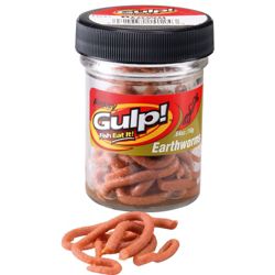 Berkley Gulp Extruded Earthworms Natural brown in Jar Twin Pack
