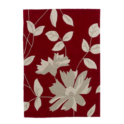 Image of Oriental Carpets & Rugs Hong Kong Red Tufted Rug - Runner 225cm L X 60cm W