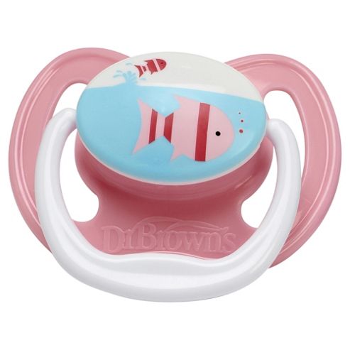 Image of Dr Brown's Pacifier - Stage 1, 0-6 Months, Pink Fish (1 Pack)