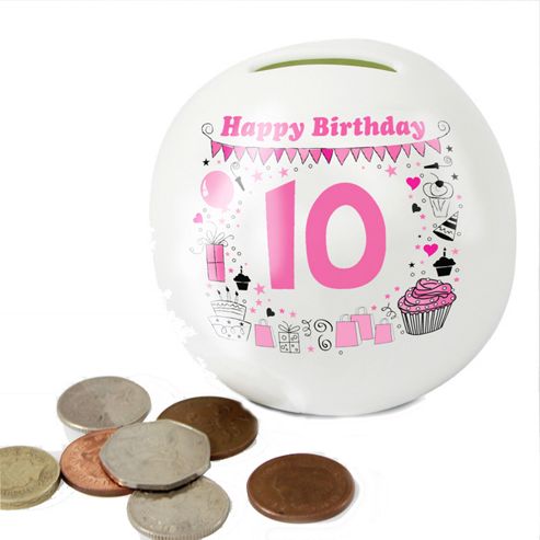 Image of Personalised Big Age Girl Money Box