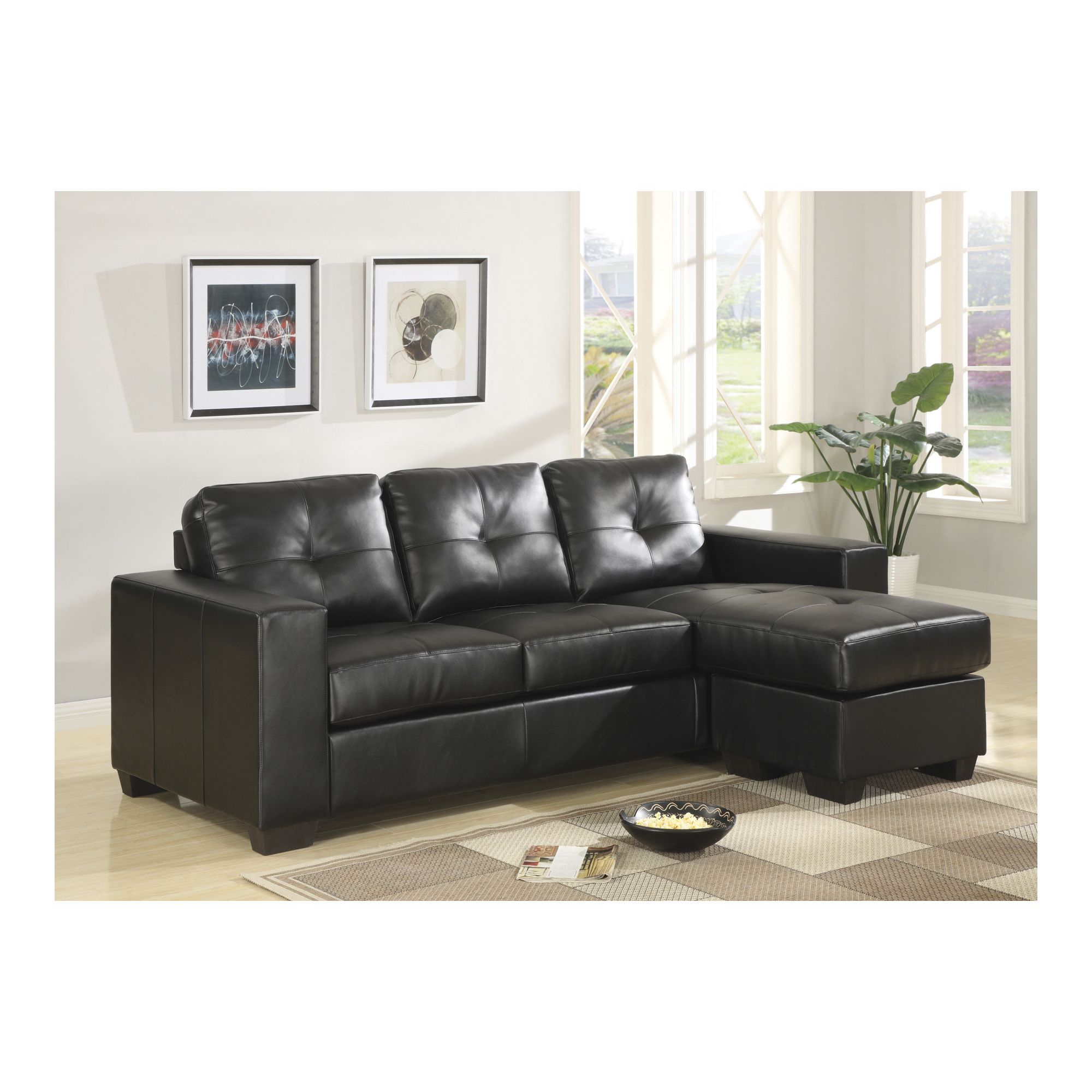 Furniture Link Gemona L Sofa in Black at Tesco Direct