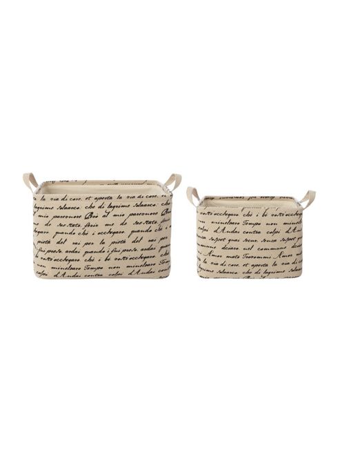 Image of Linea Set Of 2 Written Baskets