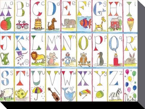 Image of Milly Green Alphabet Large Canvas Print