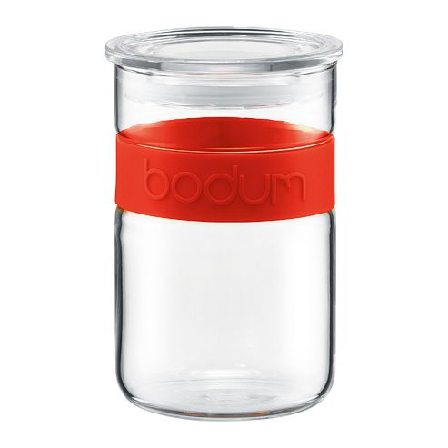 Image of Bodum Presso Glass Storage Jar 0.6ltr / 20oz - Red