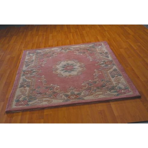 Image of Lotus Premium Aubusson Pink 67x127 Wool Rug