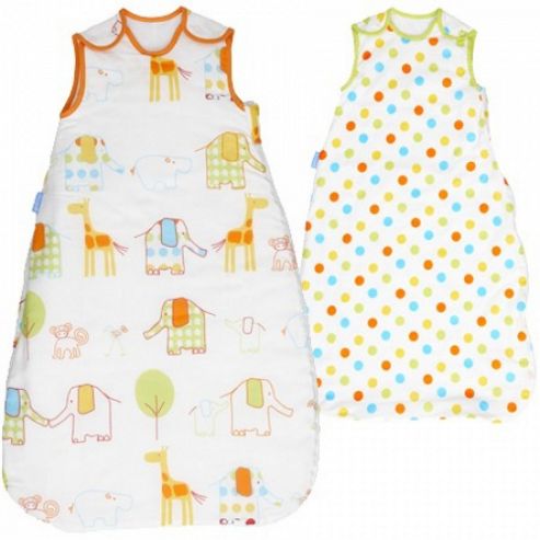 Image of Grobag Twin Pack Hippo Hop & Spot Day & Night Sleeping Bags (6-18 Months)