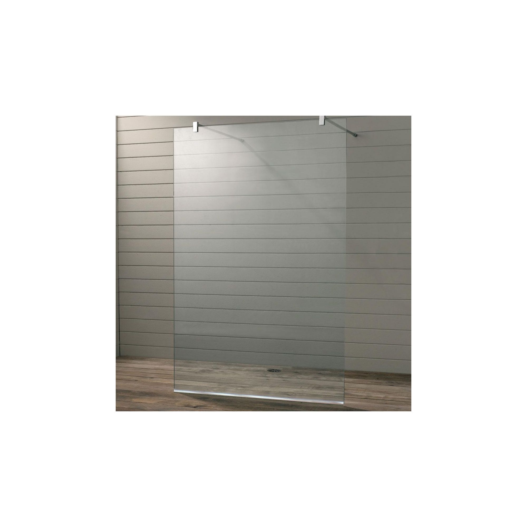 Duchy Premium Wet Room Glass Shower Panel, 1400mm x 700mm, 10mm Glass, Low Profile Tray at Tesco Direct