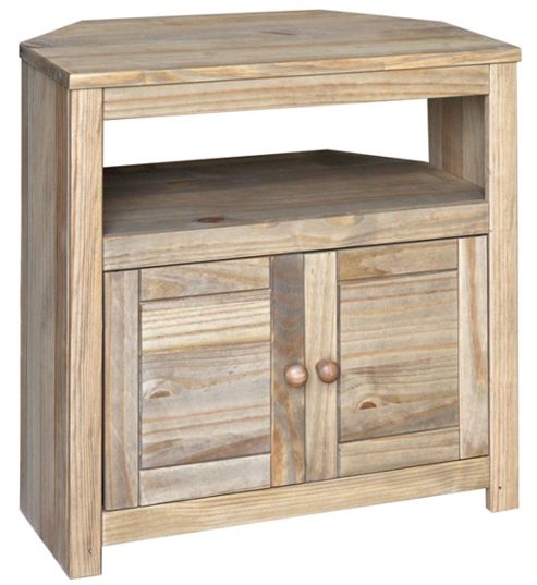 Image of Hacienda Waxed Pine Corner Tv Cabinet For Up To 32 Inch