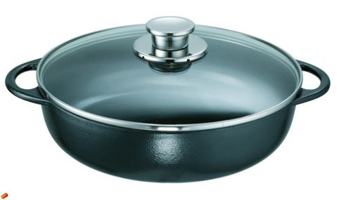 Image of Schulte Ufer Rustika 34cm Stainless Steel Farmer Pan - Red