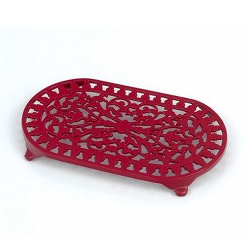 Image of Victor Cast Iron Oval Trivet, Red