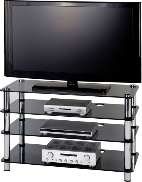 Image of Optimum Four Shelf Av Stand With Smoked Glass