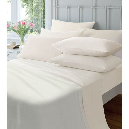 Image of Catherine Lansfield Home Platinum 190gsm Brushed Flannelette Pillowcases Cream