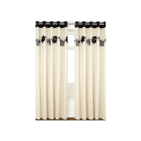 Image of Dreams N Drapes Kezia Black 46x72 Eyelet Lined Eyelet Curtains