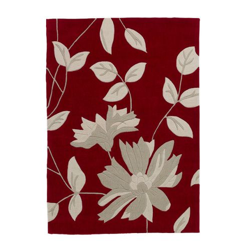 Image of Oriental Carpets & Rugs Hong Kong Red Tufted Rug - 150cm L X 90cm W