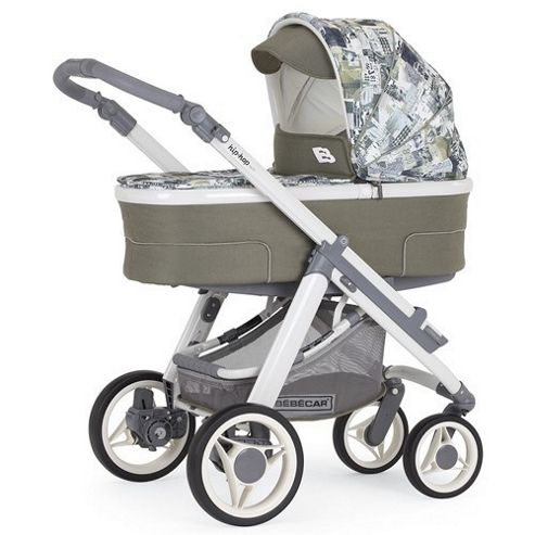 Image of Bebecar Hip Hop Urban Denim Combi Pram (green Patchwork)