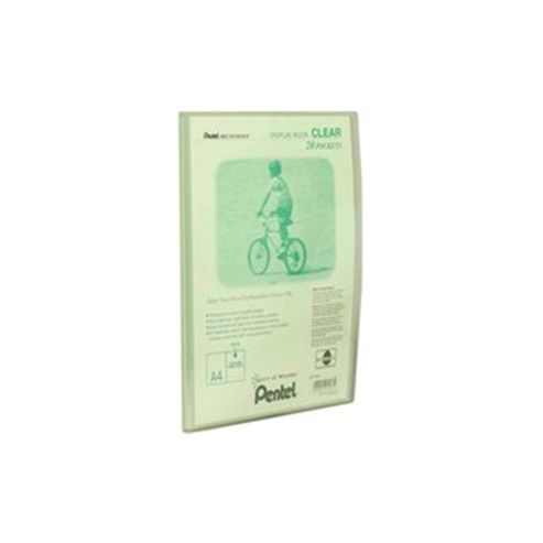 Image of Pentel Recycology Display Book A4 Clear 20-pocket Green Dcf242k