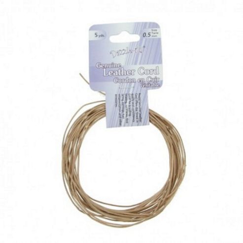 Image of Leather Cord 0.5mm Round Natural 5yds