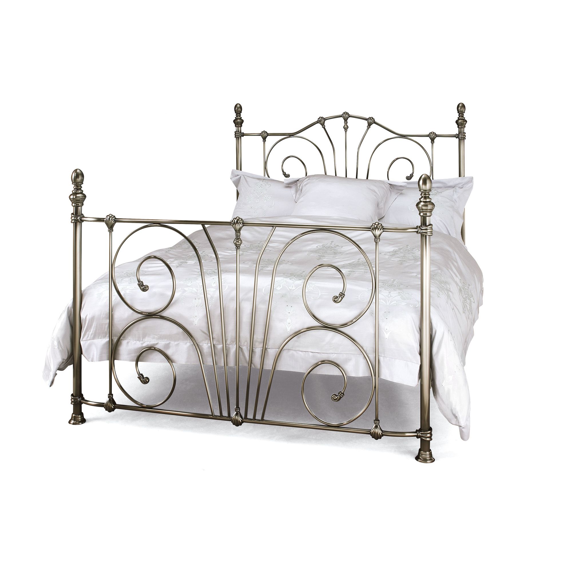 Serene Furnishings Jessica Bed Frame - Small Double - Antique Nickel at Tesco Direct