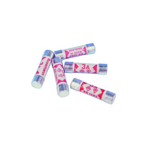 Image of 1 Inch 25.4mm 3a Domestic Mains Plug Electrical Fuse 10 Pack