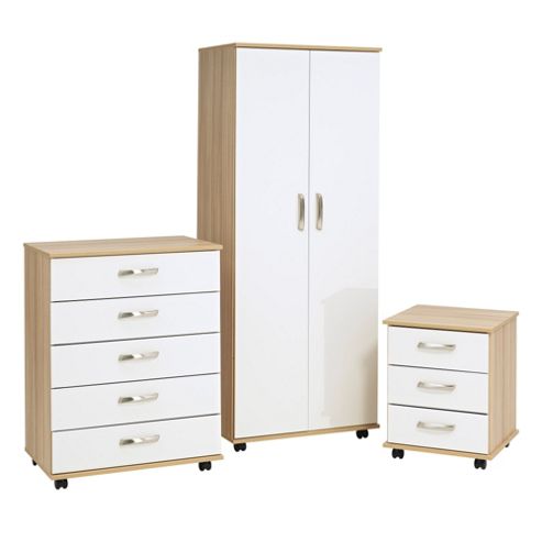 Image of Ideal Furniture Regal Bedroom Collection - Cocobola / White Gloss