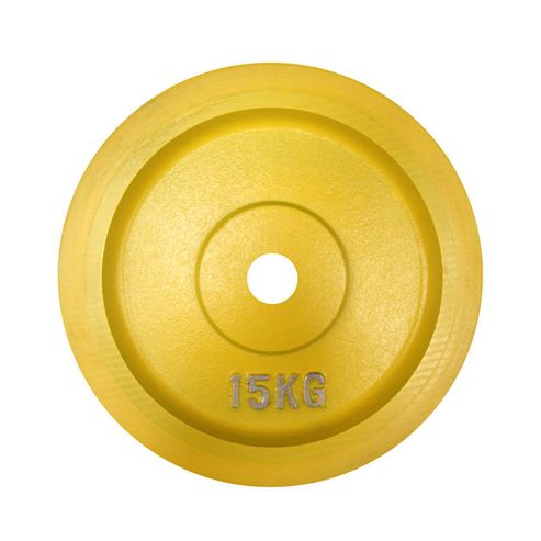Image of Body Power Bumper Olympic Disc (rubber Edged)- 15kg (x2) Yell