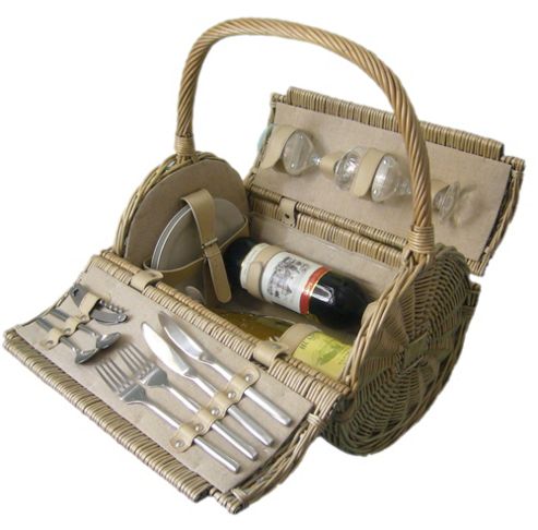 Image of Wicker Valley 2 Person Barrel Picnic Basket