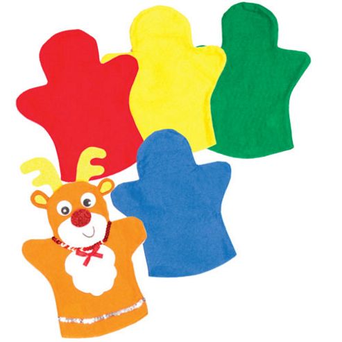 Image of Felt Hand Puppets For Children To Make (pack Of 6)