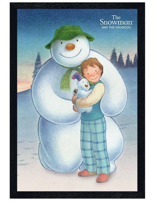 Image of Black Wooden Framed Billy, The Snowman & The Snowdog Poster