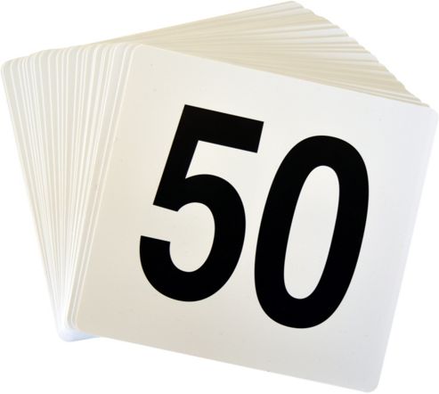 Image of Table Number Card Set 1-50. Great For Catering, Weddings, Events