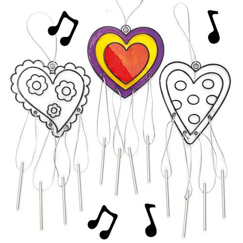 Image of Heart Suncatcher Wind Chimes (pack Of 3)
