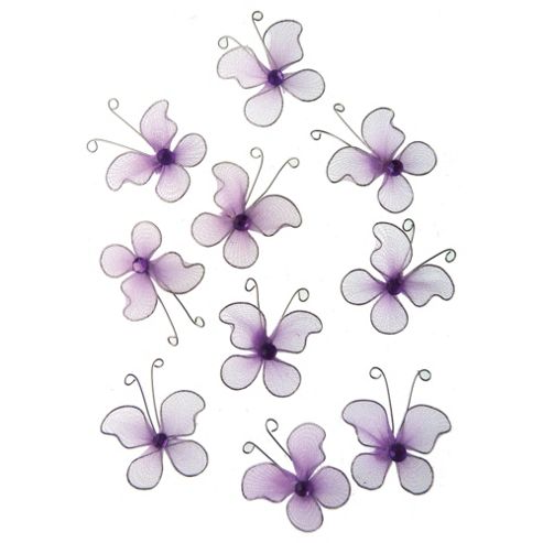 Image of Mesh Butterflies Violet 12pcs