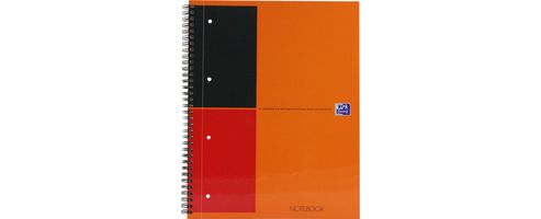 Image of Oxford 001 International Classic Notebook 160pp W250xh300mm A4plus Orange/grey Ref 100104036 [pack 5]