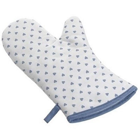 Image of Nina Campbell Blue Hearts Design Single Oven Mitt