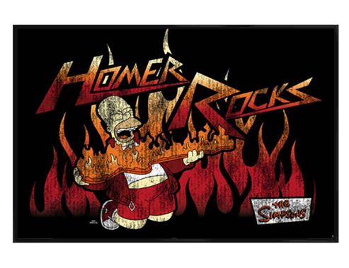 Image of The Simpsons Gloss Black Framed Homer Rocks Poster