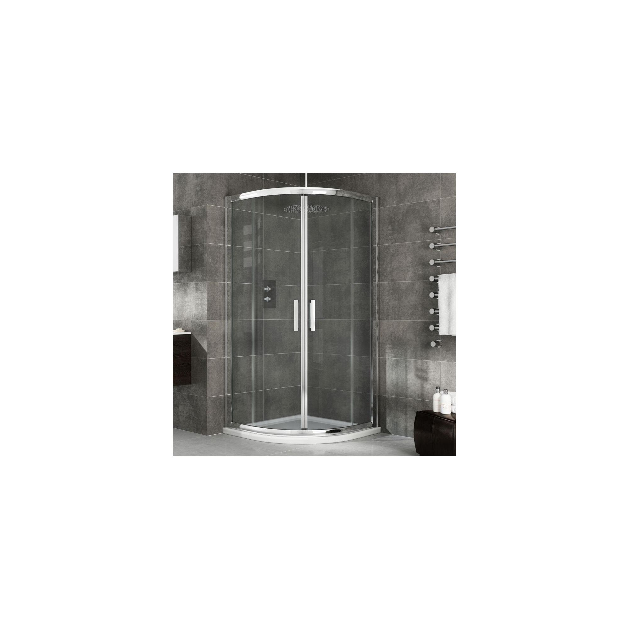 Elemis Eternity Two-Door Quadrant Shower Enclosure, 800mm x 800mm, 8mm Glass, Low Profile Tray at Tesco Direct